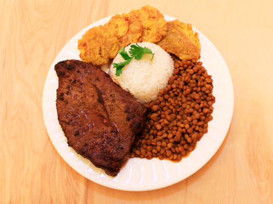 Arroz con Menestra de Lentejas y Carne