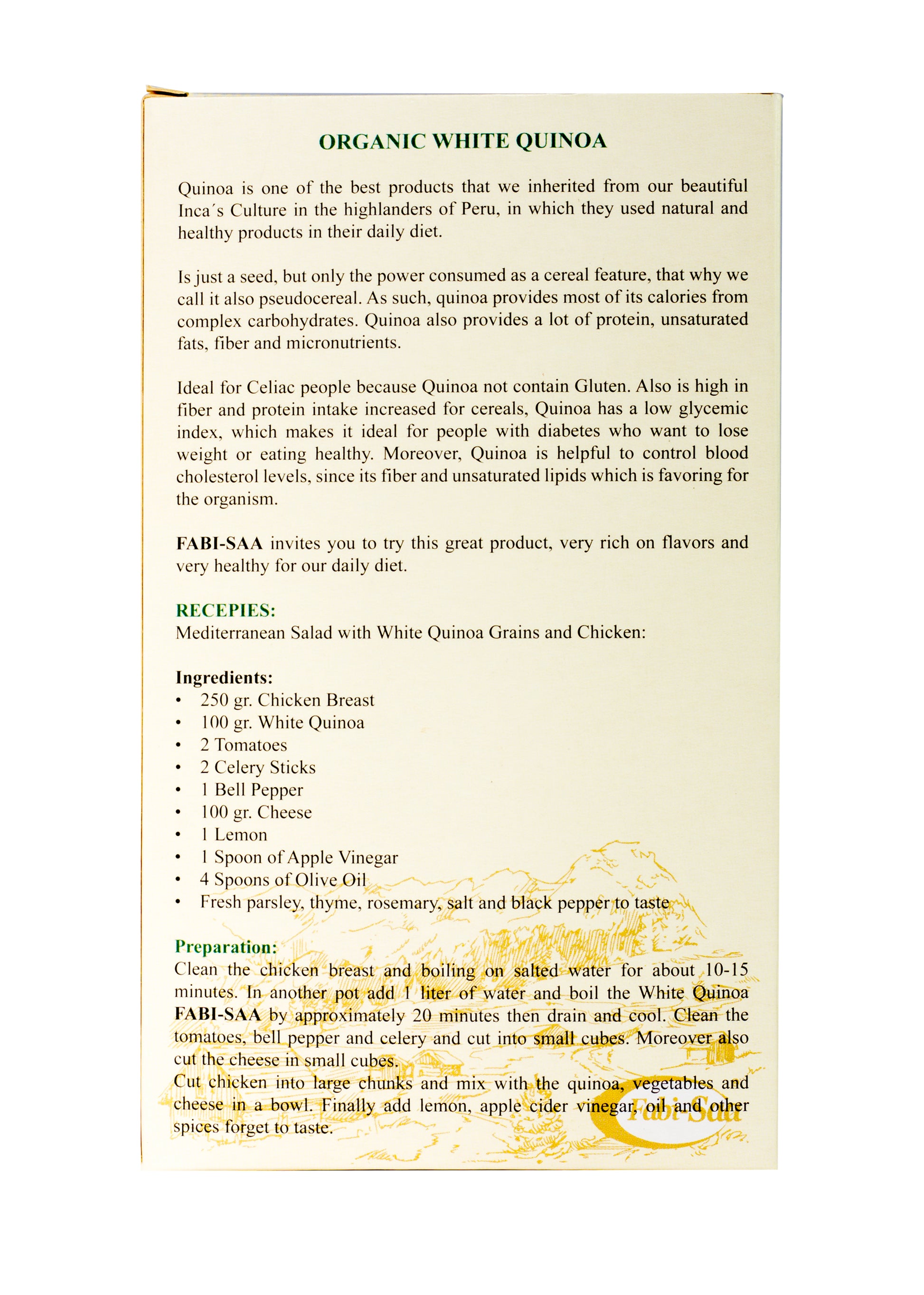 WHITE QUINOA ORGANIC X 12OZ-Fabi Saa Online Sales LLC