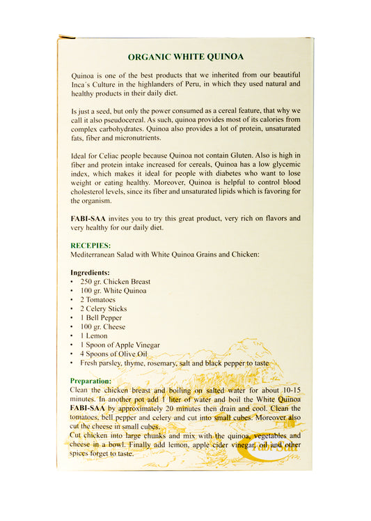 WHITE QUINOA ORGANIC X 12OZ-Fabi Saa Online Sales LLC