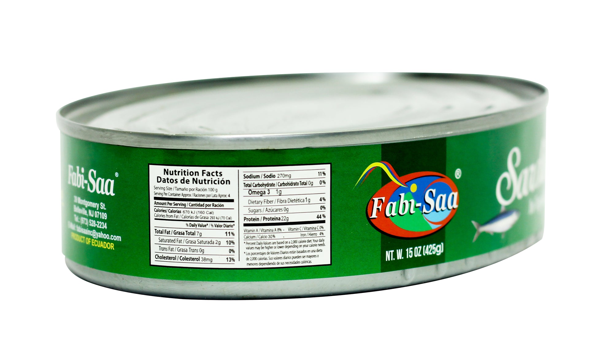 Ecua Sardinas en aceite vegetal 15 oz-Fabi Saa Online Sales LLC