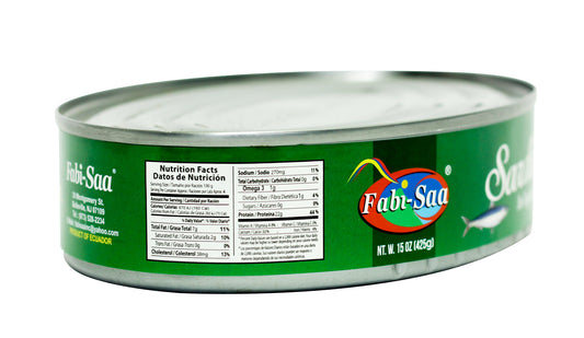 Ecua Sardinas en aceite vegetal 15 oz-Fabi Saa Online Sales LLC