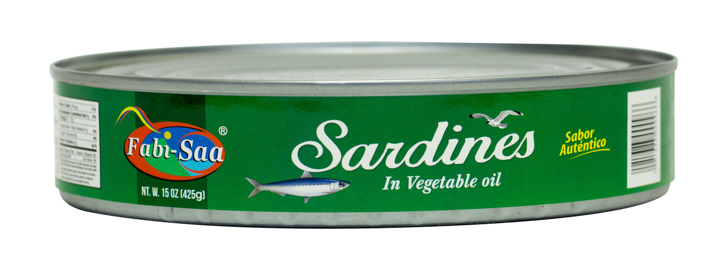Ecua Sardinas en aceite vegetal 15 oz-Fabi Saa Online Sales LLC